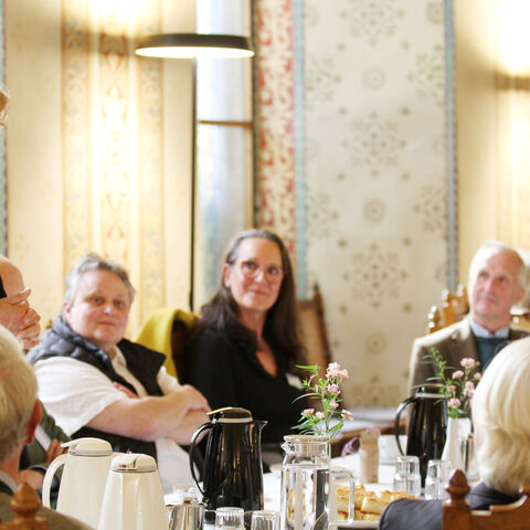 Die neue Präsidentin der Klosterkammer, Dr. Thela Wernstedt, stellt sich den Gästen beim Patronatstag vor. Foto: Lothar Veit/EMA